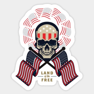 Americana Skull v2 Sticker